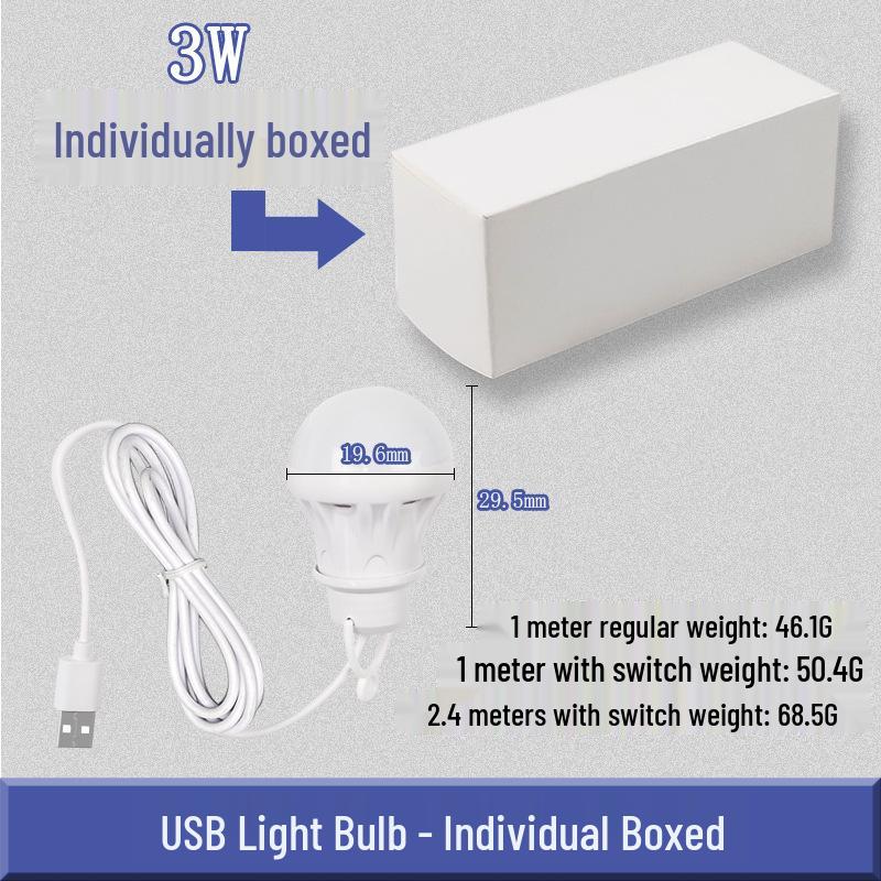 5V USB-Powered Low-Voltage LED Bulb for Power Banks and Outdoor Use