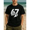 European Sizes Retro Charm Crack 67 Men'S Print Short-Sleeved T-Shirt | Simple Knitted, High-Quality Pure, Sweat-Absorbing and Quick-Drying
