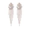 High-end Luxury Full Diamond Earrings for Women, Niche Design Temperament Fringed Stud Earrings
