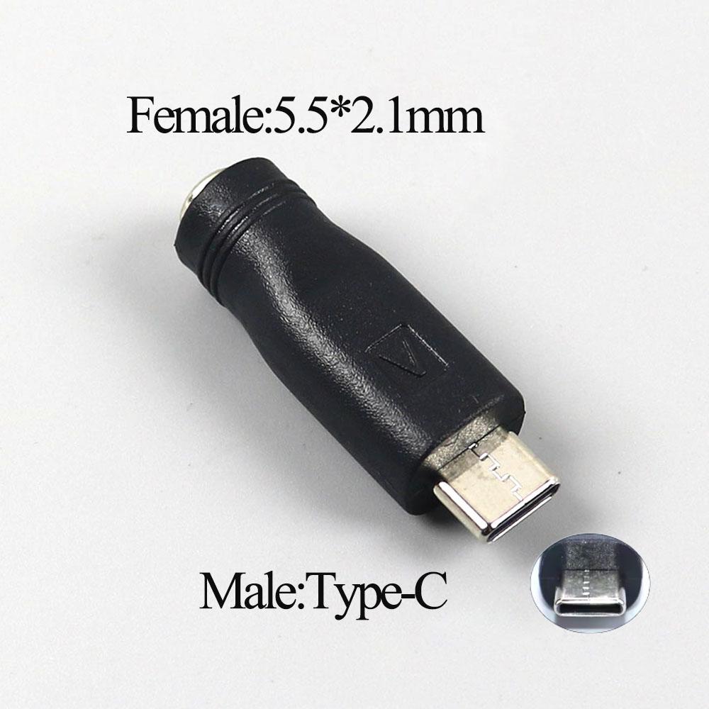 1PCS DC Plug 5.5x2.1mm To Type-C Miro USB Power Supply Connector Jack 5V Female Male USB C to 5.5*2.1 MM Adapter Plug