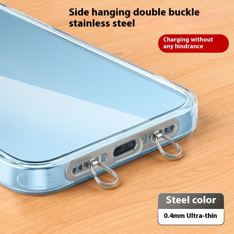 Metal Phone Hanging Tether Tab Upgraded Double Buckle Hole Ring Cell Phone Lanyard Patch Strap Replacement Part For Iphone Cases