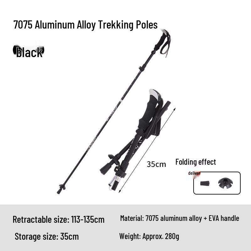 Yunxiang Ultra-light 7075 Aluminum Trekking Poles - Folding, Non-slip, Professional Outdoor Walking Sticks