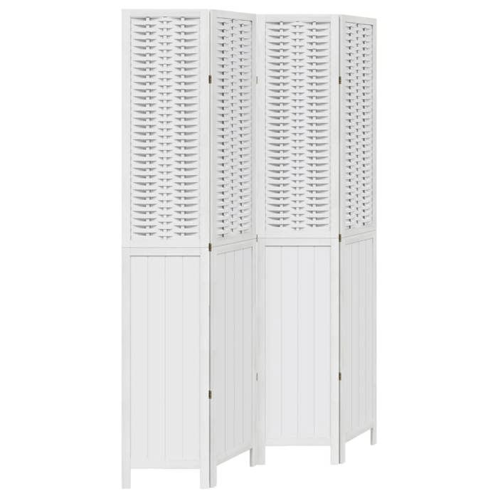 VidaXL Room Divider 4 Panels, Room Separator, Privacy Screen, Living Room Bedroom Screen, White Wood 358724