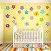 63 Pieces Flower Stickers, Colorful Wall Decals for Girls Room, DIY Self-Adhesive Boho Wall Art for Nursery, Bedroom Decor