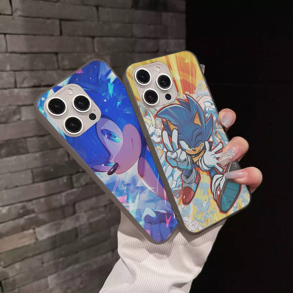Game S-Sonic Movie Anime For IPhone 15 16 17 14 13 12 11 Pro Max 16E 16 Plus 17 Air Corrugated Shockproof Phone Cover