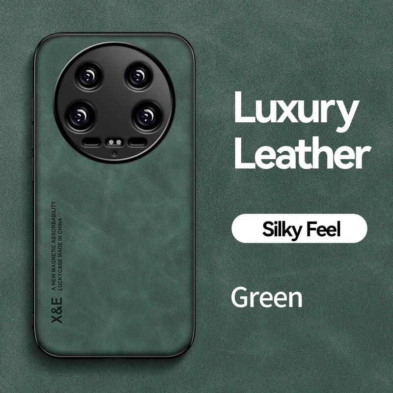 

Роскошный кожаный чехол KEYSION для Xiaomi 14 Ultra 5G, мягкий силиконовый + противоударный чехол для задней панели телефона из поликарбоната для Xiaomi 14 Ultra Mi 14 5G for Xiaomi 14 Ultra зелёный