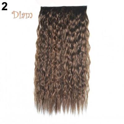 Tenfyer Sexy Long Gradient Color Party Women Wavy Curly Clip-in Hair Extension 60cm