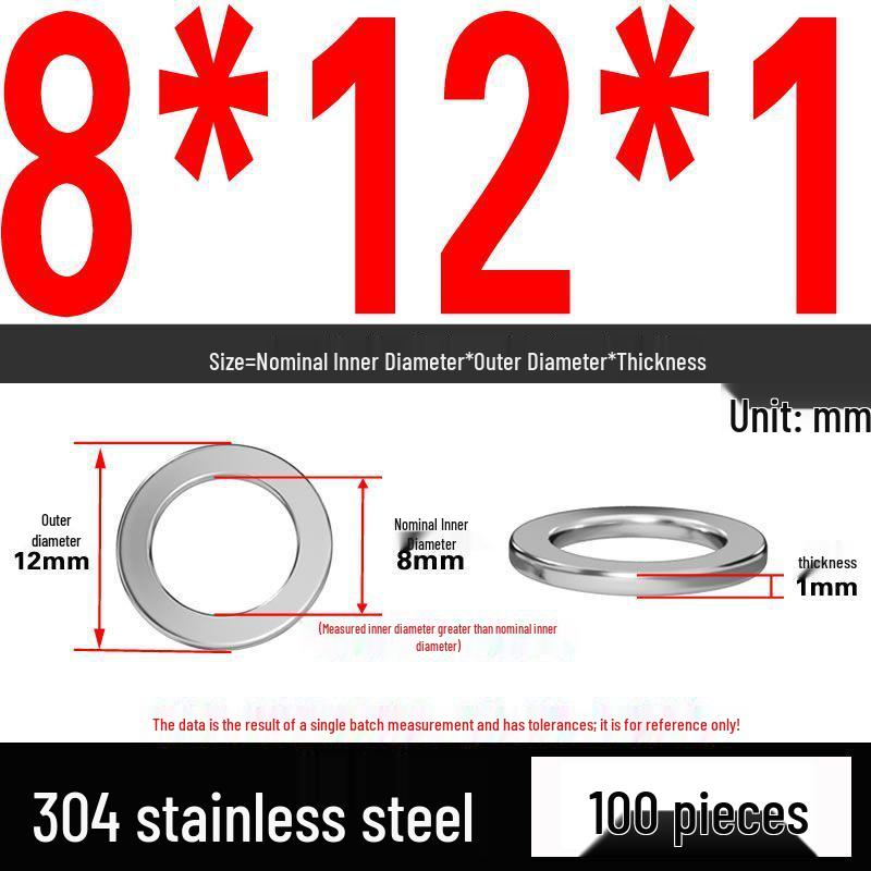 Thickened 304 Stainless Steel Flat Washer Spacer (M2-M36)