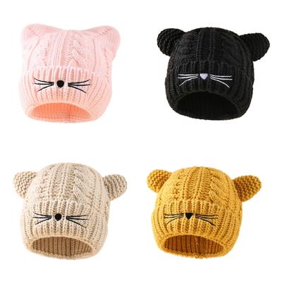 Kitten Ears Breathable Knitted Hat Women Adult Sports Hat Outdoor Activity