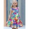 Fashion girls dresses summer new round neck vest style 3D printing princess skirt