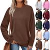 Loose Long Sleeve Pullover Sweatshirt Women Solid Color Round Neck Top Fashion