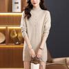 Mid-length Sweater Thick and Loose Pullover for Women In Autumn and Winter Large-sized Half Turtleneck Knitted Dress