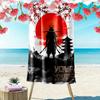Name Custom Japanese Samurai Print Beach Towel, Large Soft Quick Dry Towel for Beach Camping Swimming