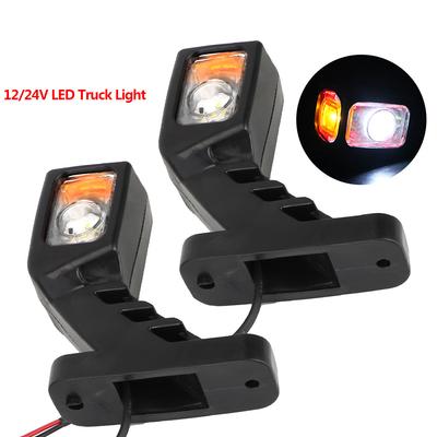 Indicator Lamp 2Pcs/set For Trailer Truck Van Lorry White Red Yellow Truck Lamp 12/24V LED Side Marker Light Tail Light Assembly