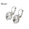 Small Face Effect Earrings 1 Pair Cubic Zirconia Drop Dangle for Women, Faux Modern Minimalist Jewelry Girls Crystal Hoop Levelback Earrings, Sparkly