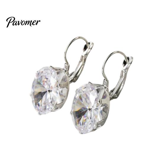 Small Face Effect Earrings 1 Pair Cubic Zirconia Drop Dangle for Women, Faux Modern Minimalist Jewelry Girls Crystal Hoop Levelback Earrings, Sparkly