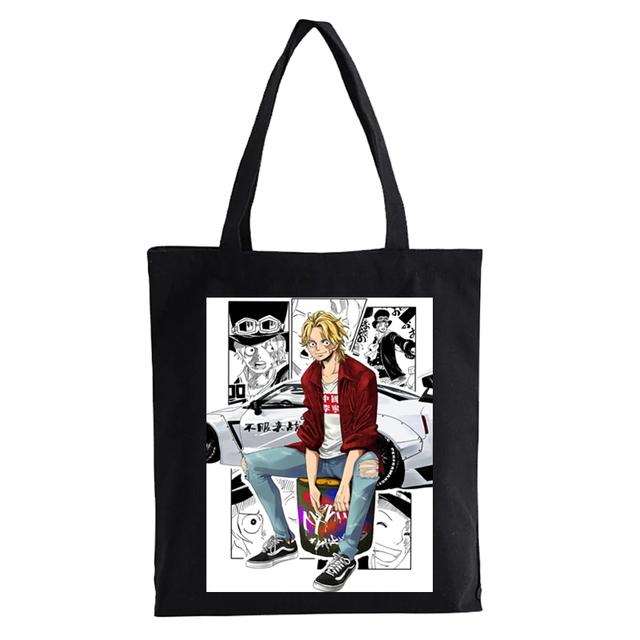 One Piece Shopping Bag Anime ZORO Graphic Print Canvas Bag Teenage Students Reusable Shopper Handbag Bag Women's Bag Bolsas