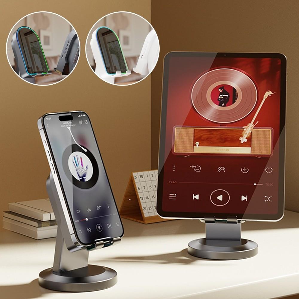 

Кнопка Беспроводная Bluetooth Колонка Подставка 2 в 1 Подставка для телефона Индукционный Держатель для мобильного телефона Настольный чёрный