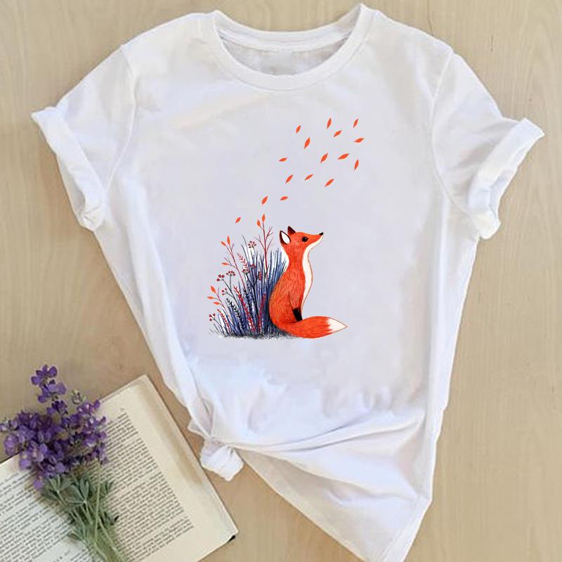 Grafisch T-shirt Korte mouw Zomer Top Wild dier Zoet Trend Schattig Jaren 90 Print Dames Vrouwelijke T-kleding Casual damesmode T-shirt