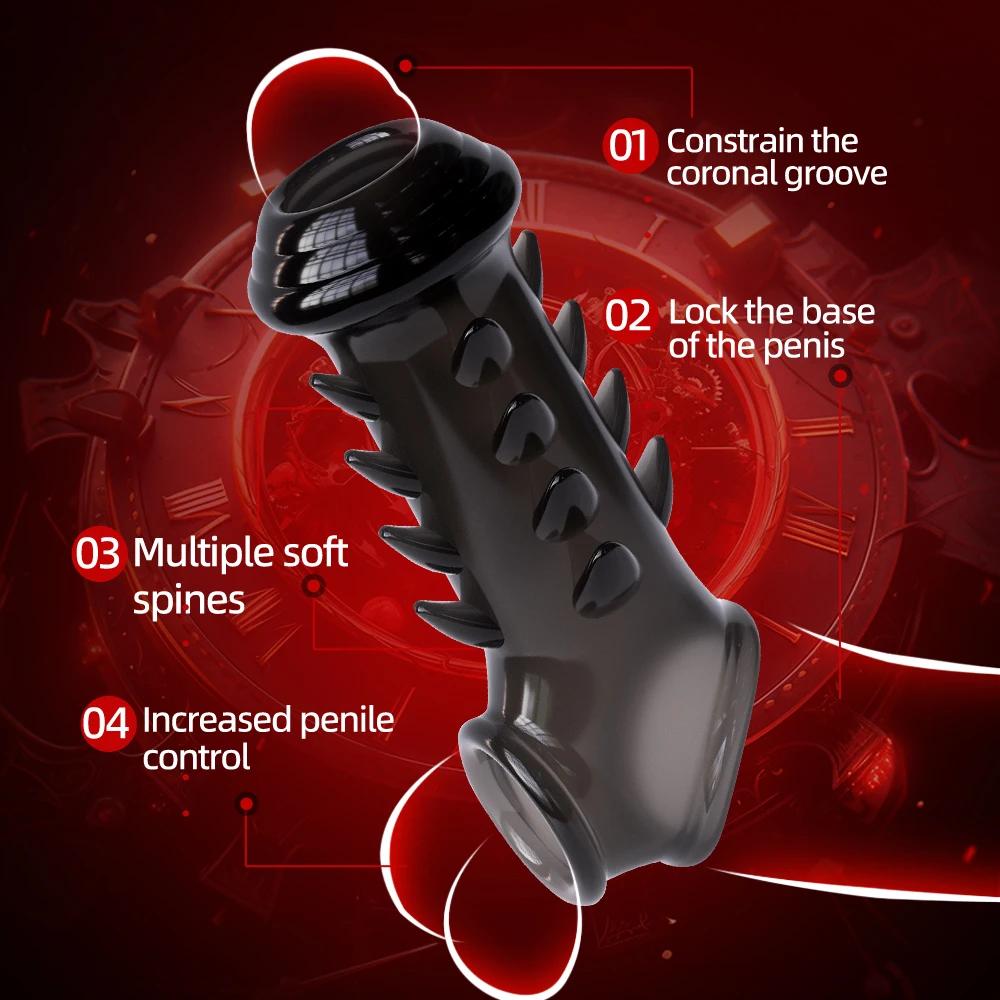 Opakovaně použitelný prodlužovač penisových rukávů Dick Glans Kondom Sexuální hračky pro dospělé Pro muže Páry erekční kroužek Oddálení ejakulace Sex Shop