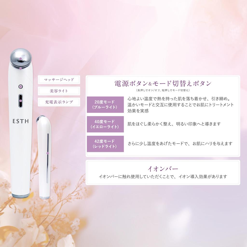 ESTH Point Beauty Stick Facial Device Eye Face Neck Care [Ion Area, Line, Booster]