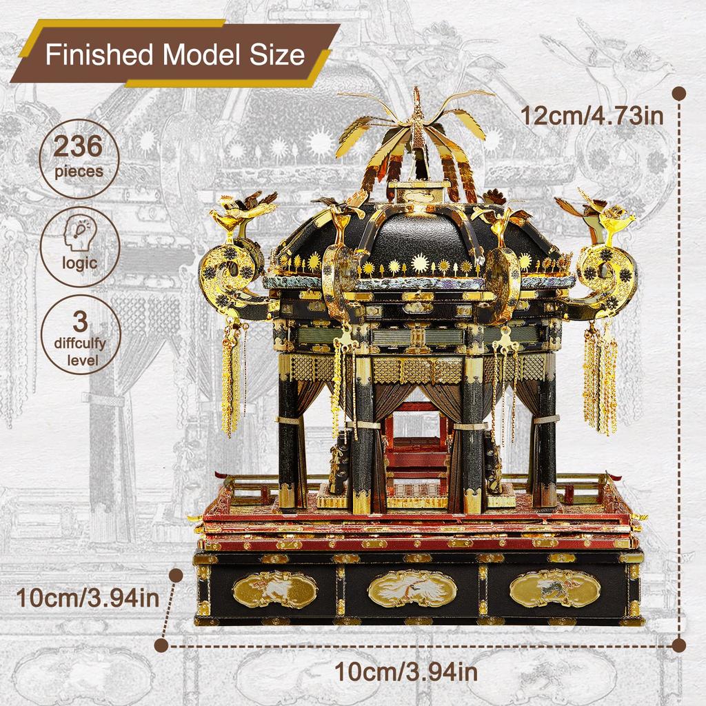 Piececool Metall 3D Puzzle Kaiserlicher Thron Metall Nano Puzzle Montage Kein Kleber Benötigt Schwierigkeit 3 Sterne Erwachsenes Sammlerstück Ornament - - - Erforderlich, -