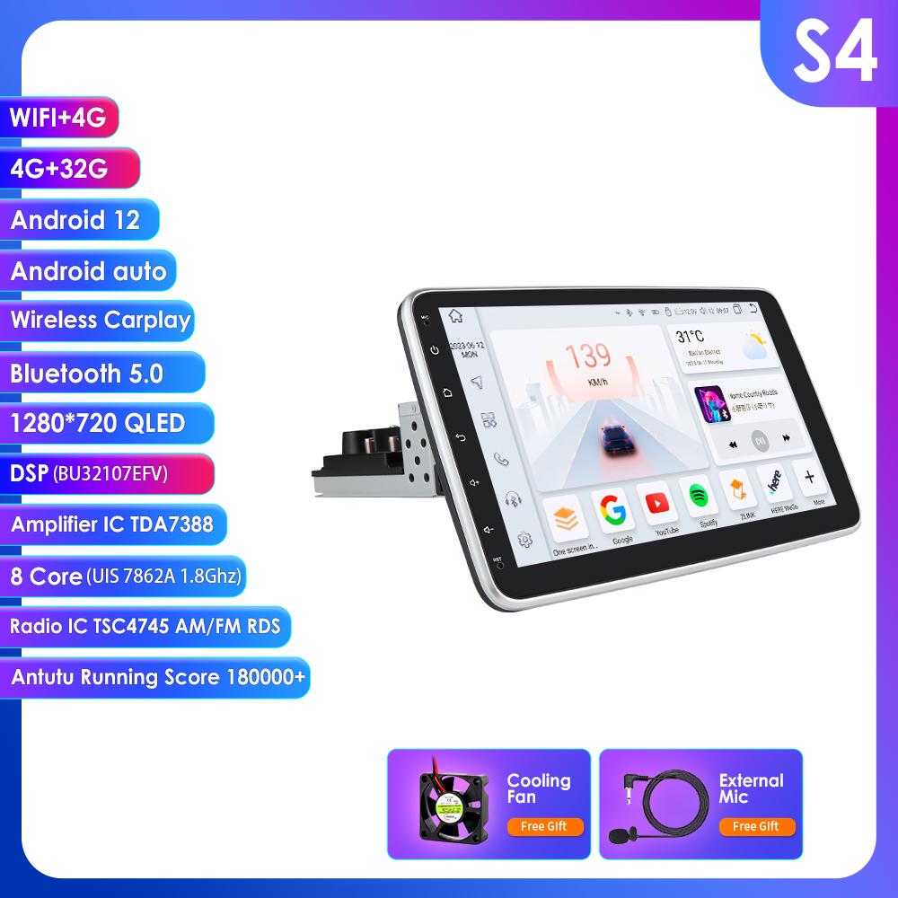 Car Multimedia Player Hizpo Rotatable 1 Din Android 13 Car Radio GPS Navigation Player