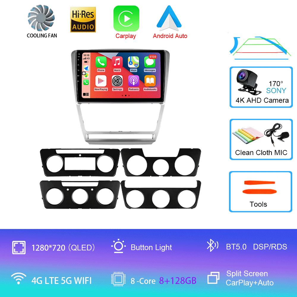 Car Radio Android 14 for Volkswagen Skoda Octavia 2 A5 2007 - 2014 Multimedia Video Player Navigation 2Din Carplay DVD Head Unit