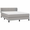 VidaXL Lit à sommier tapissier avec matelas Gris clair 140x190cm Tissu - Modèle 3126397