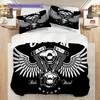 Motorcycle Club Emblem Bedding (1 * Duvet Cover + 2 * Pillowcase, Without Core) 2D Flat Duvet Cover and Pillowcase Bedding Set Soft and Comfortable