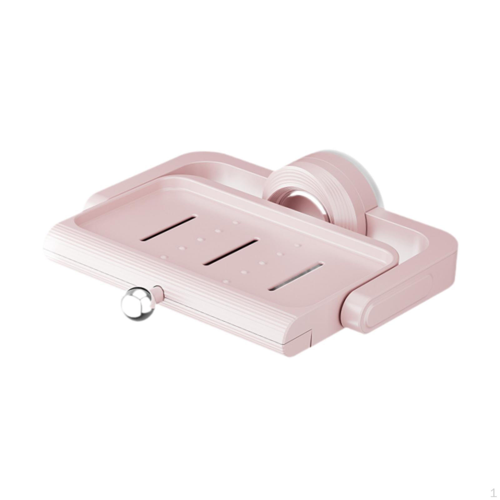 

Вращающийся держатель для мыла на присоске для ванной комнаты, универсальная сильная фиксация, чашка Saver розовый