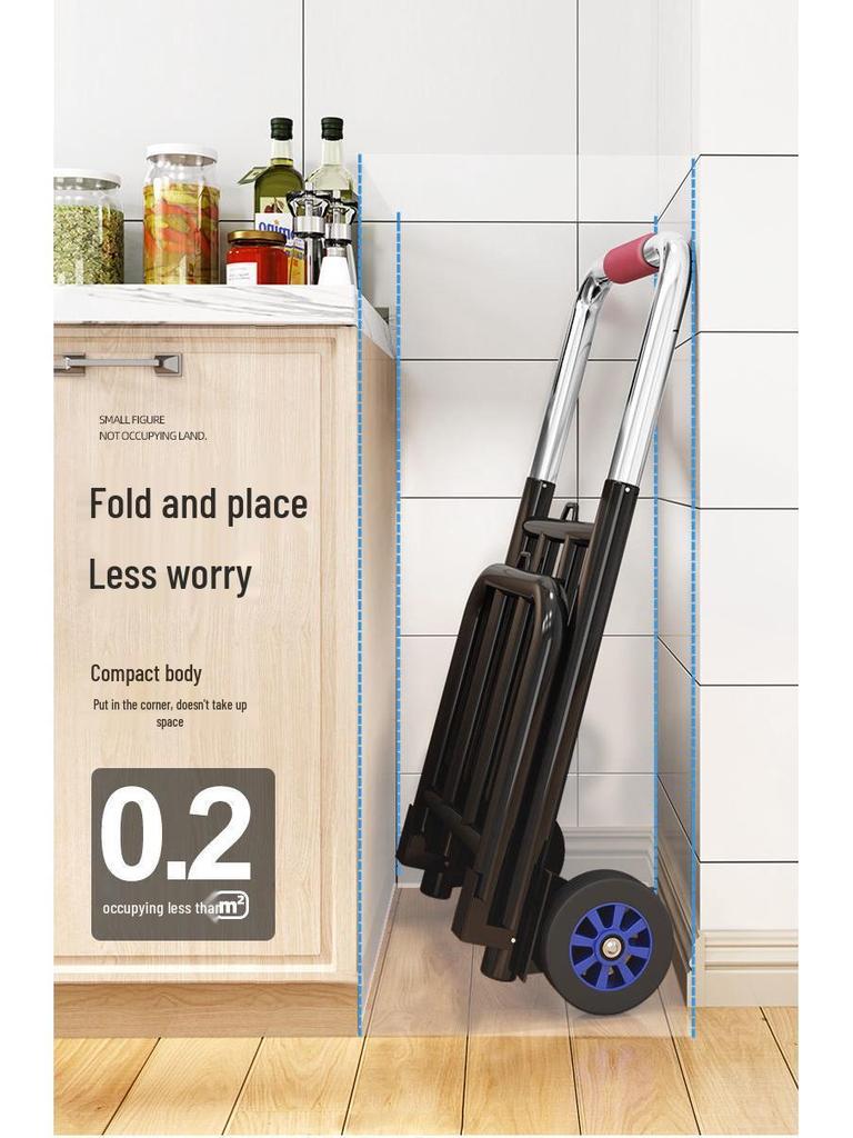 Compact Folding Hand Trolley - Portable Luggage and Cargo Cart for Home and Shopping