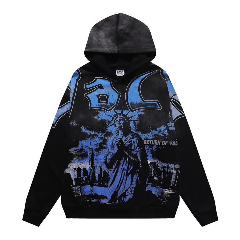 Premium Vintage Washed Cotton Hoodie Men Women Loose Fit Streetwear With Embroidered Letter Print Dual Pockets