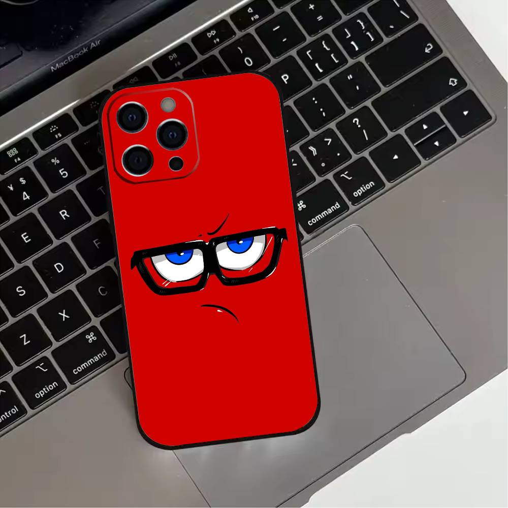 Funny Face  Phone Case For iPhone 17,16,15,14,13,12,11 Plus,Pro Max,XS,Soft Silicone Black Cover