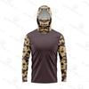 Mens Long Sleeve Fishing Shirt With Face Cover UV Protection Quick Dry Breathable Ice Silk Feel Outdoor Angling Apparel