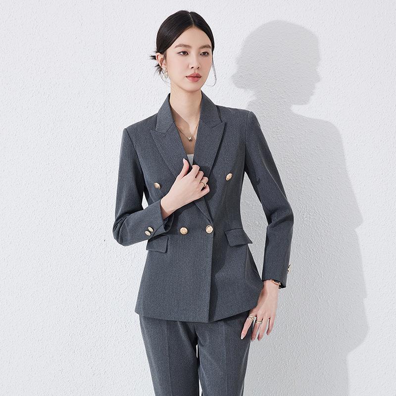 Women's Professional 2025 High-End Blazer Pant Suit Set for Workplace Interviews - Spring Collection