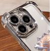 Crystal Rose Electrode Plating Anti-fall Case Suitable for iPhone 16 15 14 13 12 11 Pro/ Max/Plus Shockproof Back Cover