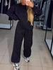 2025 Autumn/Winter Women's Casual Two-Piece Set: Round Neck Sweatshirt & Drawstring Jogger Pants