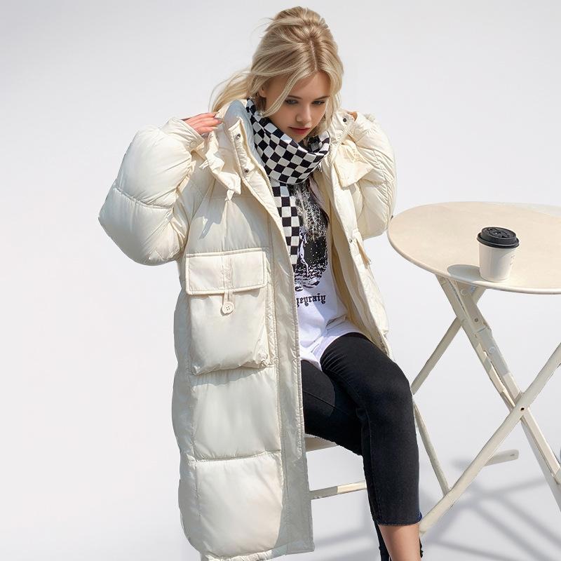 

GMXIA женские винтажные повседневные однотонные куртки и пальто с капюшоном на осень и зиму с длинными рукавами и принтом XL белый