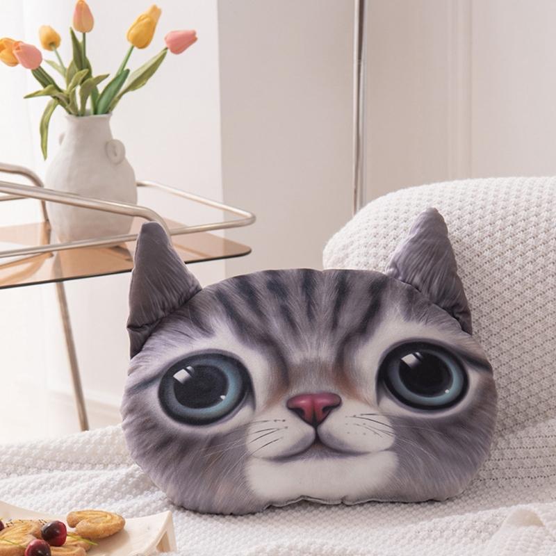 Realistic 3D Printed Dog Pillow Comfortable and Durability Plush Velvet Cushion for Animal Lover Optional Prints
