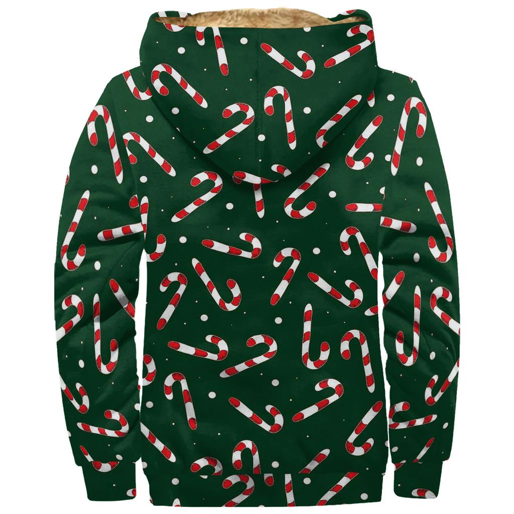 Pánská bunda s vánočním potiskem Pánská jarní ležérní trendy bunda na zip s kapucí
