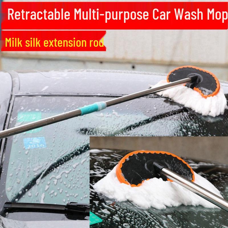 Telescopic Car Wash Brush with Soft Milk Silk Bristles