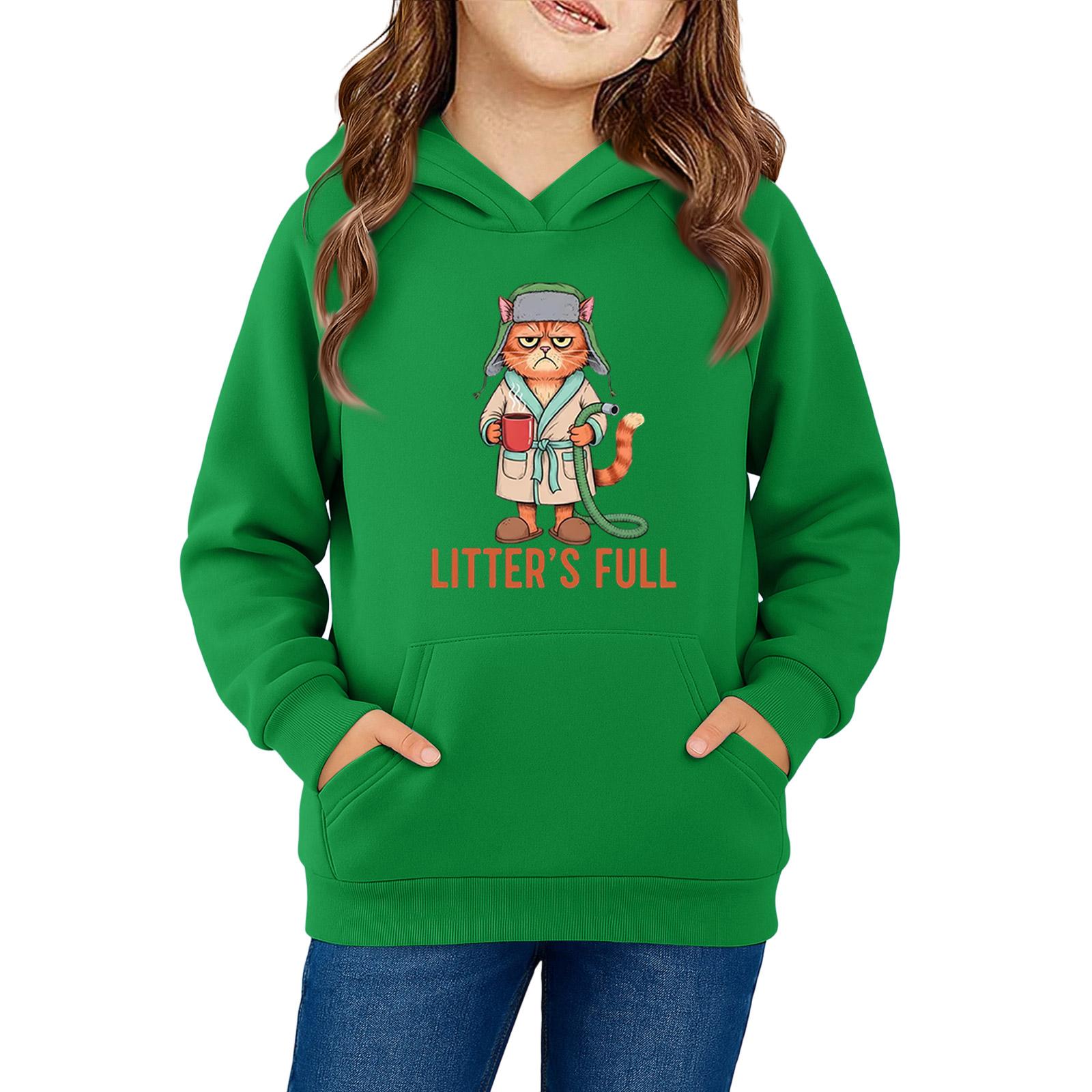 

Sweatshirts For Teen Girls Hoodies Long Sleeve Drawstring Pullover Cute Oversized Hoodie 130 зелений