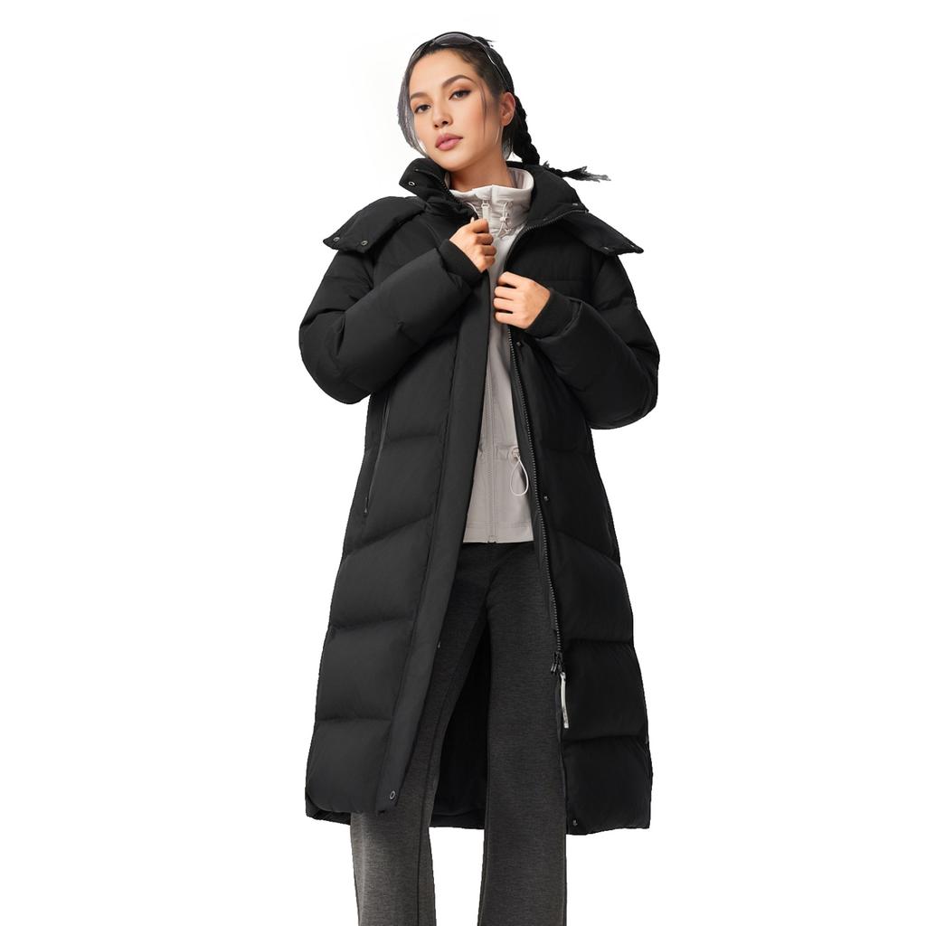 Li-Ning Windproof Water-Repellent Warm Hooded Down Jacket Women outerwear AYMV208-1