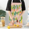 Cactus Pattern Home Cleaning Kitchen Aprons Plant Flowers Adult Kids Waist Bib Baking Accessories Cleaning Antifouling Apron