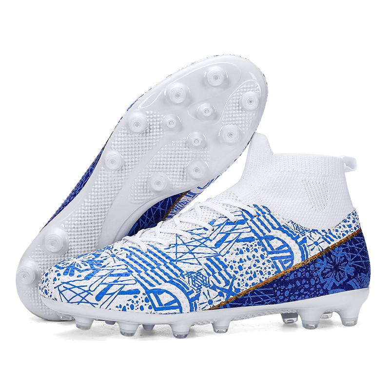 33-46 Unisex Football Boots Lace High Elastic Socks Training Artificial Captain Outdoor Sports Training Football Shoes