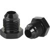 4AN Male Flare Hex Head Plug Fitting Adapter Aluminum Black, Pack of 2