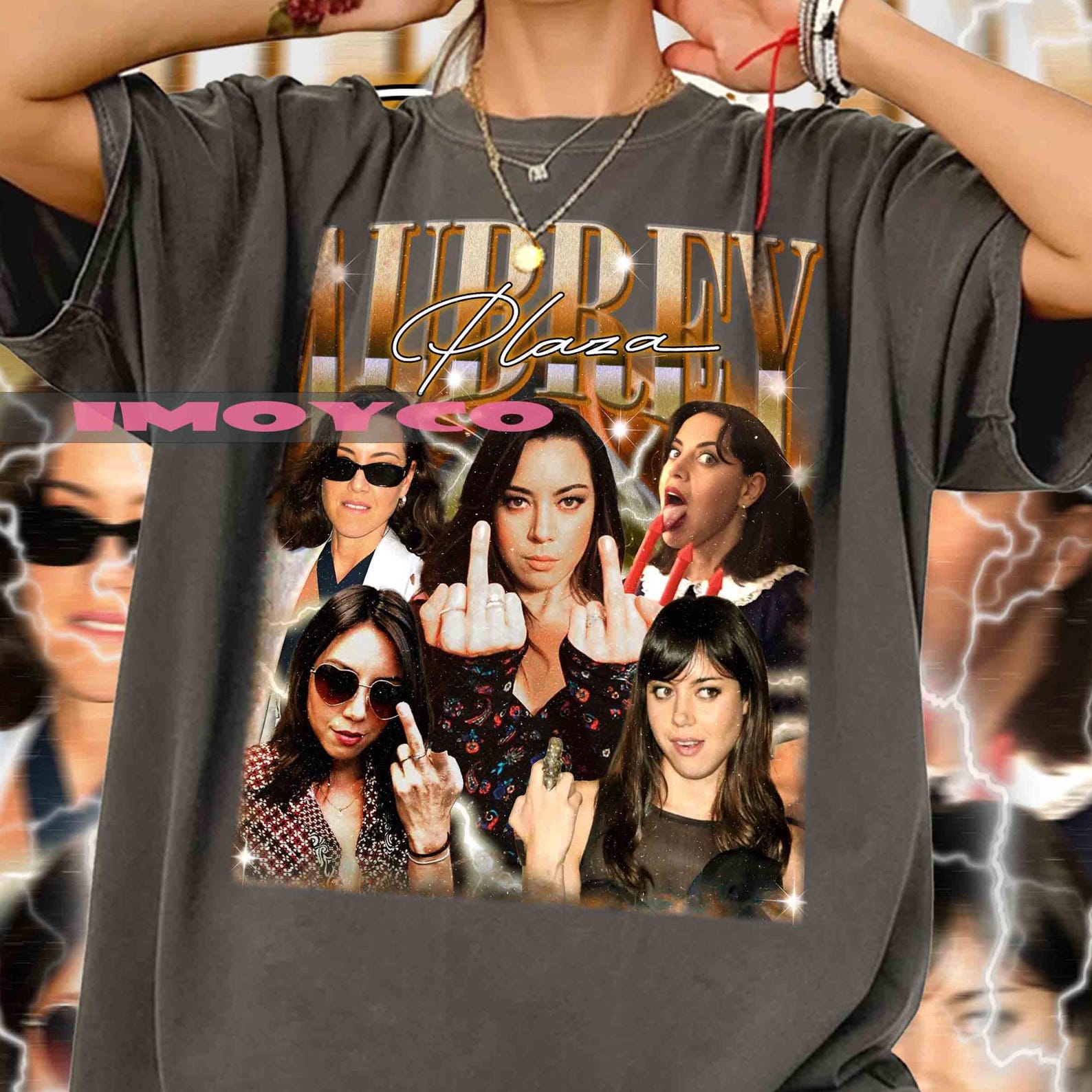 Retro Aubrey Plaza T-Shirt – Comedy Fan Merch S