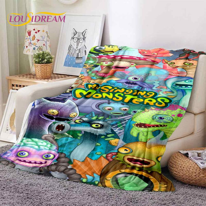 Game My Singing Monsters Cartoon Soft Blankets,Keep Warm Throw Blanket Comfortable Blanket for Picnic Beds Sofa Home Bedroom Kid
