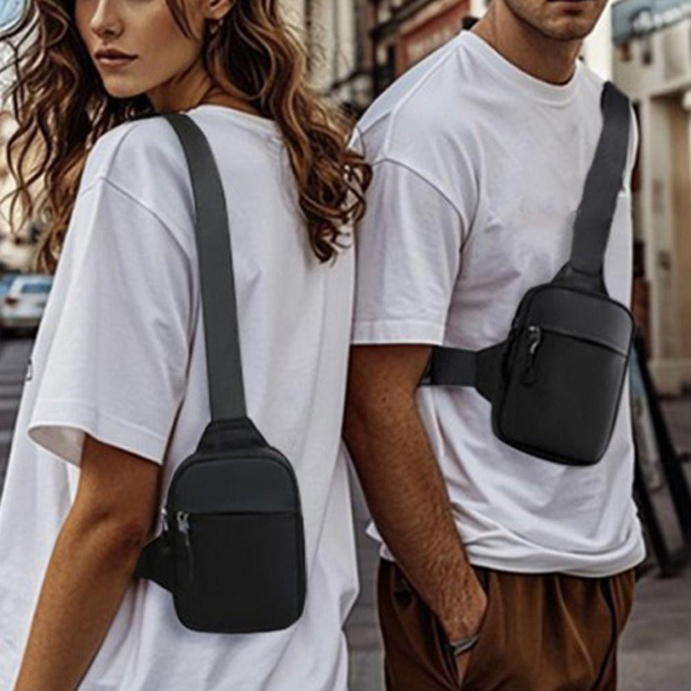 Portable Crossbody Slings Bag Oxford Mini Chest Bag Trendy Messengers Bag Running